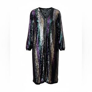 Ashley Stewart Sequin Zip-Up Duster Dress / Cardigan – 26/28